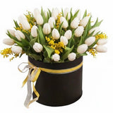 Tulips and Mimosa Charming Box - Flowers Box London