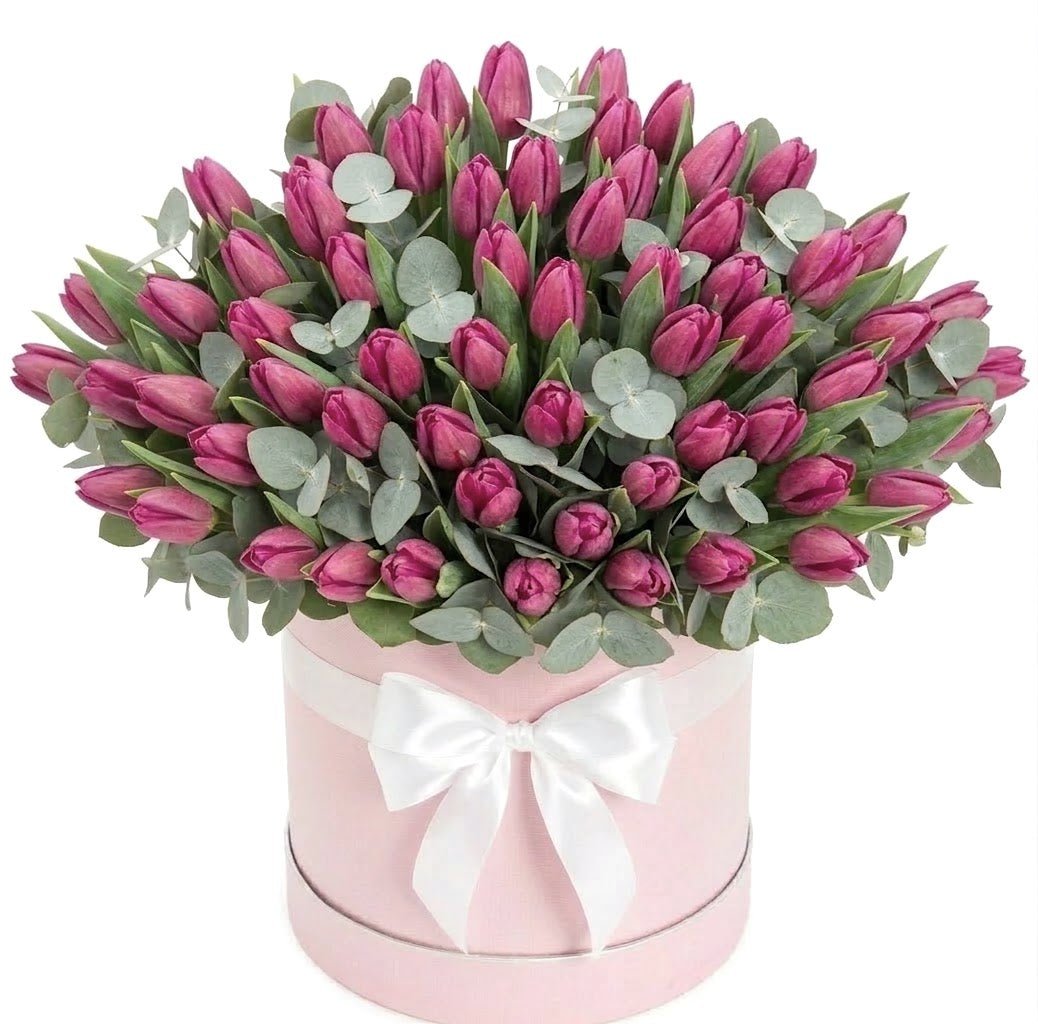 Tulips in Eucalyptus Box | A Unique Floral Gift Delivered Across the UK ...
