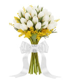 Tulips in Mimosa Splendid Bouquet - Flowers Box London