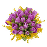 Tulips in Mimosa Splendid Bouquet - Flowers Box London