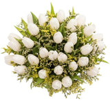 Tulips in Yellow Limonium Bouquet - Flowers Box London