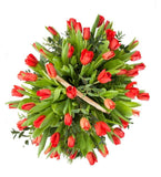 Tulips with Greenery Basket - Flowers Box London