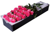 Two Dozen Pink Roses Luxury Box - Flowers Box London