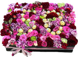 Unique Bright Flower Box Featuring Personalized Chocolate Numbers - Flowers Box London