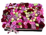 Unique Bright Flower Box Featuring Personalized Chocolate Numbers