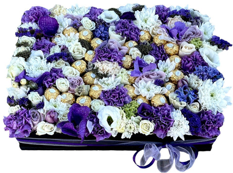 Unique Pastel Flower Box Featuring Personalized Chocolate Numbers