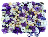 Unique White and Purple Flower Box Featuring Personalized Chocolate Numbers - Flowers Box London
