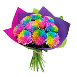 Vip Rainbow Chrysanthemum Bouquet - Flowers Box London