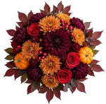 Warm Burgundy and Orange Autumn Bouquet - Flowers Box London