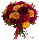 Warm Burgundy and Orange Autumn Bouquet - Flowers Box London