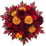 Warm Burgundy and Orange Autumn Bouquet - Flowers Box London