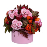 Autumn in a Pink Flower Box