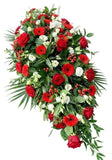 White and Red Casket Cover - Flowers Box London