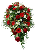 White and Red Casket Cover - Flowers Box London