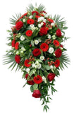 White and Red Casket Cover - Flowers Box London