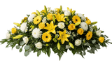 White and Yellow Casket Cover - Flowers Box London