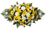 White and Yellow Casket Cover - Flowers Box London