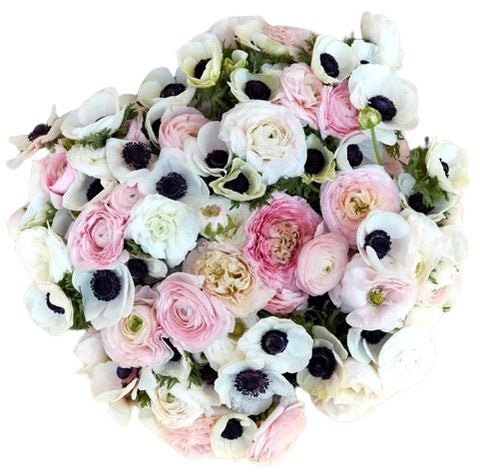 White Anemone & Ranunculus Bouquet - Flowers Box London