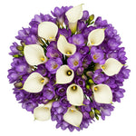 White Calla Lily and Freesia Bouquet - Flowers Box London