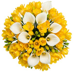 White Calla Lily and Freesia Bouquet - Flowers Box London