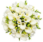 White Calla Lily and Freesia Bouquet - Flowers Box London