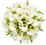 White Calla Lily and Freesia Bouquet - Flowers Box London