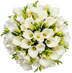 White Calla Lily and Freesia Bouquet - Flowers Box London