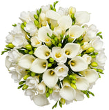 White Calla Lily and Freesia Bouquet - Flowers Box London