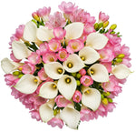 White Calla Lily and Freesia Bouquet - Flowers Box London