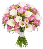 White Calla Lily and Freesia Bouquet - Flowers Box London
