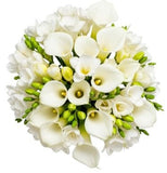 White Calla Lily and Freesia Bouquet - Flowers Box London