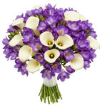 White Calla Lily and Freesia Bouquet - Flowers Box London