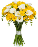 White Calla Lily and Freesia Bouquet - Flowers Box London