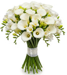 White Calla Lily and Freesia Bouquet - Flowers Box London