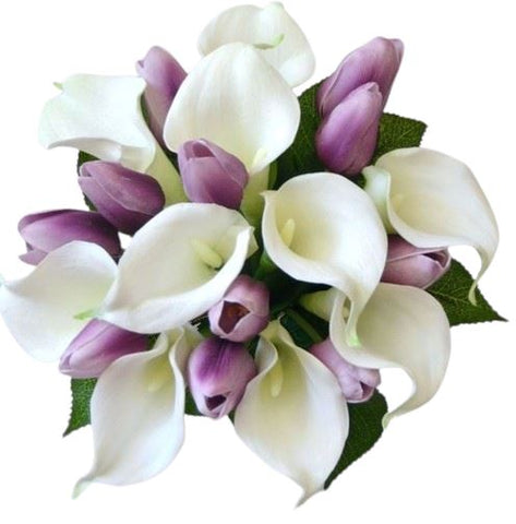White Calla Lily and Tulips Bouquet - Flowers Box London
