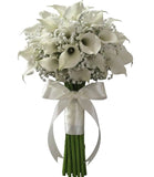 White Calla Lily with Gypsophila Bouquet - Flowers Box London