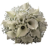 White Calla Lily with Gypsophila Bouquet - Flowers Box London