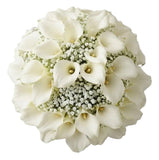 White Calla Lily with Gypsophila Bridal Bouquet - Flowers Box London