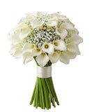 White Calla Lily with Gypsophila Bridal Bouquet - Flowers Box London
