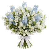 White Campanula with Delphinium Bouquet - Flowers Box London