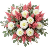 White Dahlia and Celosia Pretty Bouquet - Flowers Box London