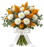 White Dahlia and Celosia Pretty Bouquet - Flowers Box London