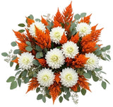 White Dahlia and Celosia Pretty Bouquet - Flowers Box London