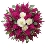White Dahlia and Celosia Pretty Bouquet - Flowers Box London