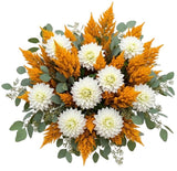 White Dahlia and Celosia Pretty Bouquet - Flowers Box London