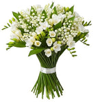 White Freesias and Lily of Valley Bouquet