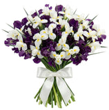 White Iris and Sweet Peas Bouquet - Flowers Box London