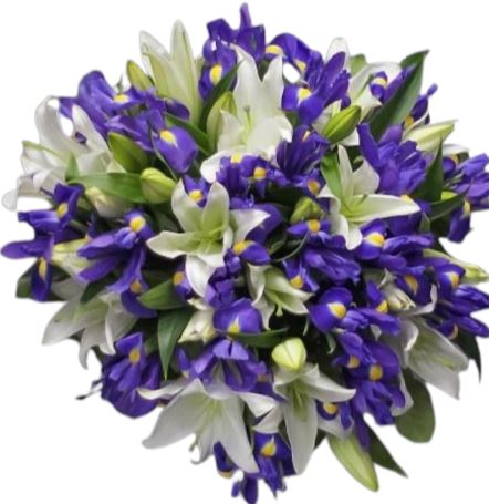 White Lily & Iris Bouquet
