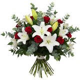 White Lily & Roses Bouquet - Flowers Box London