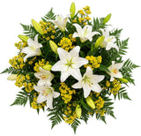 White Lily & Solidago Splendid Bouquet - Flowers Box London